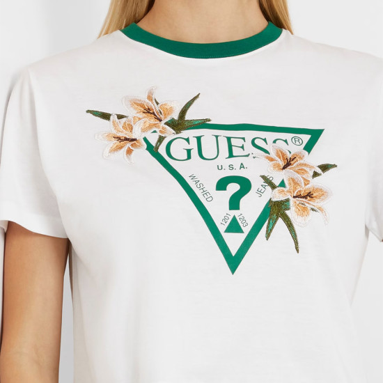 Guess Γυναικεία κοντομάνικη μπλούζα Zoey Crop T-Shirt